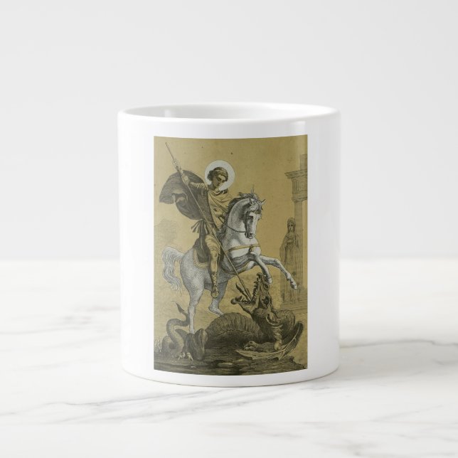 Sankt Görgen – Premium "Sunburst Gold" Konst Jumbo Mugg (Framsidan)