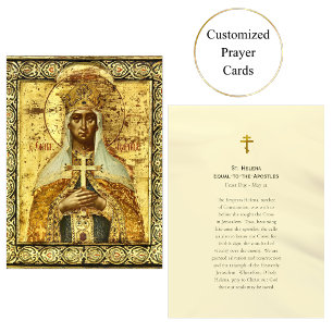 Sankt Helena Ortodox Christian Icon Prayer Card Placeringskort