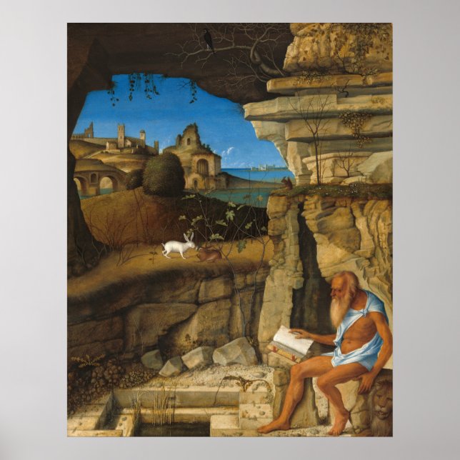 Sankt Hieronymus - Giovanni Bellini Fint Konstaffi Poster (Framsidan)