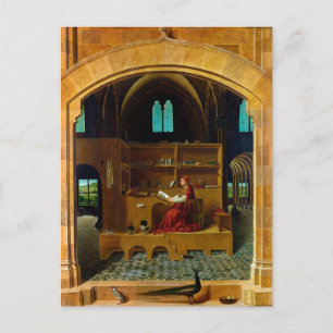 Sankt Hieronymus i sin studiekammare av Antonello  Vykort