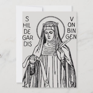 Sankt Hildegard av Bingen benediktinabbess Julkort