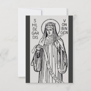 Sankt Hildegard av Bingen benediktinsk abbedissa Tack Kort