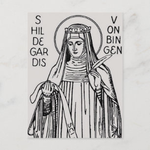 Sankt Hildegard av Bingen benediktinsk abbedissa Vykort