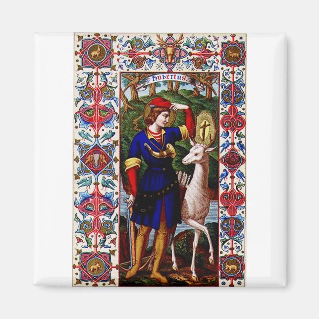 Sankt Hubert av Liège med hjorten  Magnet (Framsidan)