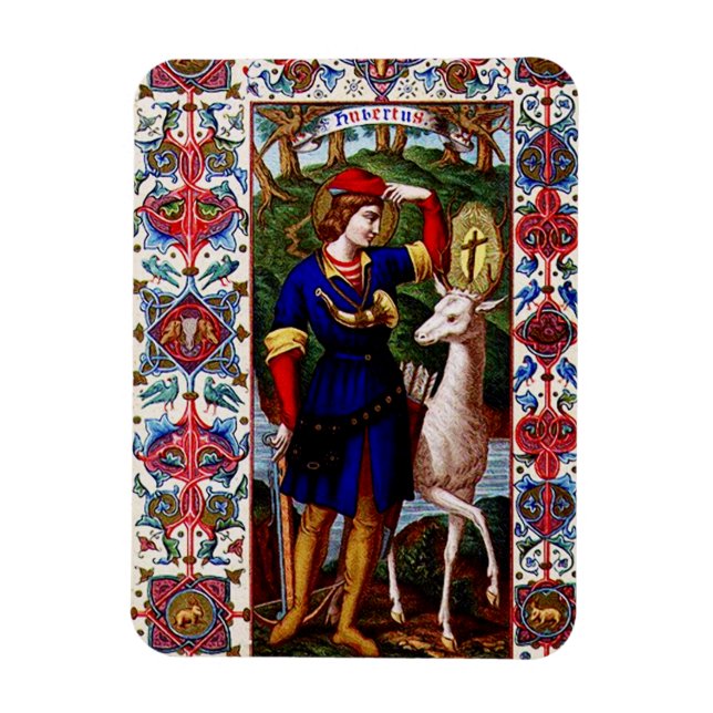 Sankt Hubert av Liège med hjorten  Magnet (Vertikal)