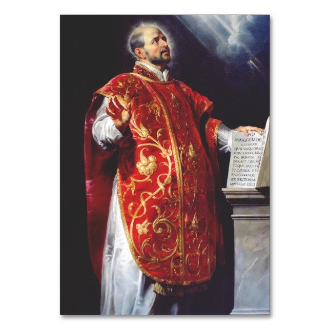 Sankt Ignatius av Loyola Bordsnummer (Framsidan)