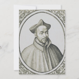 Sankt Ignatius av Loyola Gravyr Antik Konst Inbjudningar