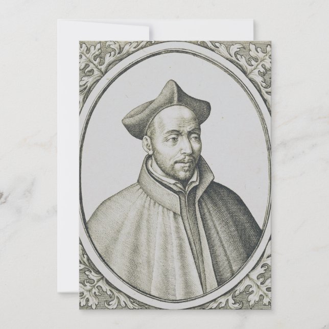Sankt Ignatius av Loyola Gravyr Antik Konst Inbjudningar (Framsida)