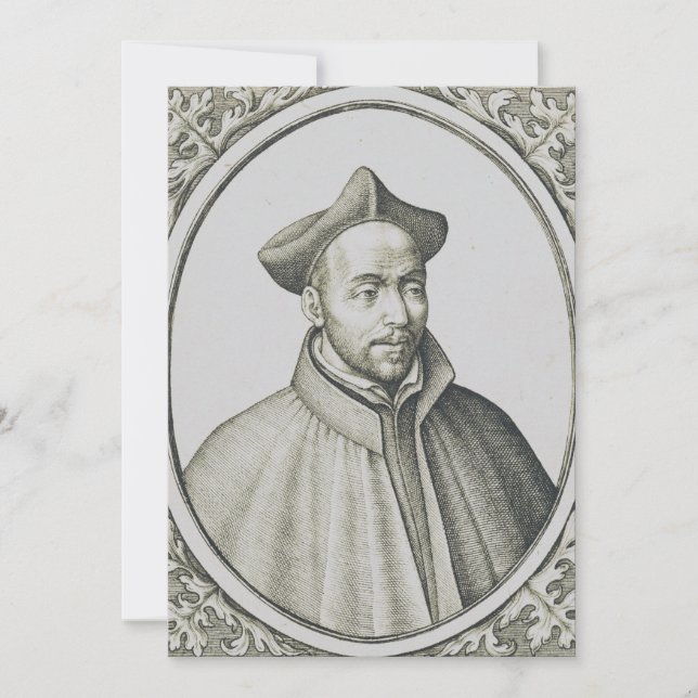 Sankt Ignatius av Loyola Gravyr Antik Konst Julkort (Framsida)