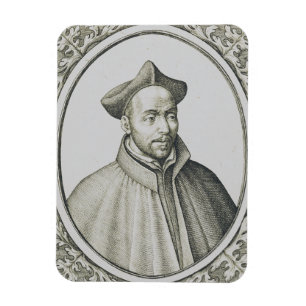 Sankt Ignatius av Loyola Gravyr Antik Konst Magnet