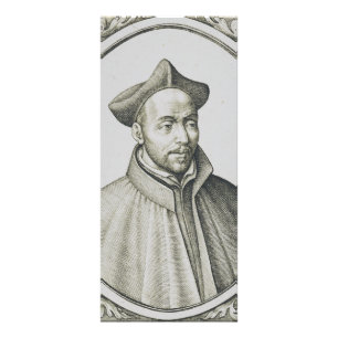 Sankt Ignatius av Loyola Gravyr Antik Konst Reklamkort