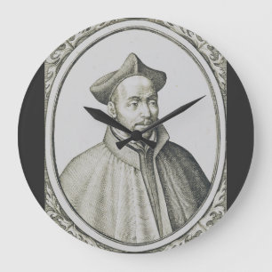 Sankt Ignatius av Loyola Gravyr Antik Konst Stor Klocka