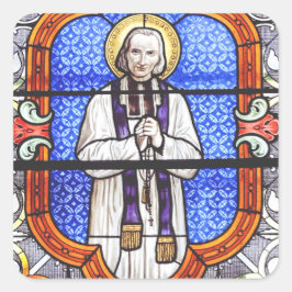 Sankt Jean Vianney Premium Själsguide Konsttryck Fyrkantigt Klistermärke