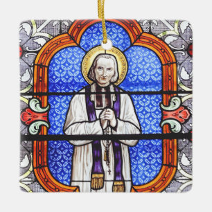 Sankt Jean Vianney Premium Själsguide Konsttryck Julgransprydnad Keramik