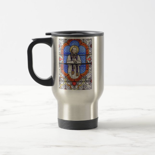Sankt Jean Vianney Premium Själsguide Konsttryck Resemugg (Vänster)
