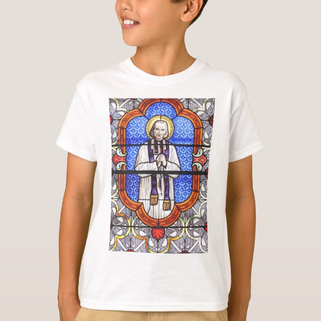 Sankt Jean Vianney Premium Själsguide Konsttryck T Shirt (Framsida)