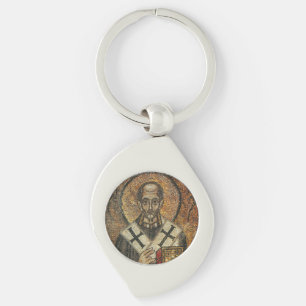 Sankt Johannes Chrysostomos ärkebiskop av Konstant Swirl Silverfärgad Nyckelring