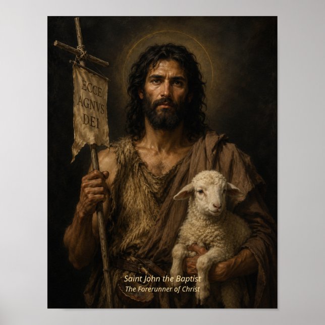 Sankt Johannes döparen konsttryck Poster (Framsidan)
