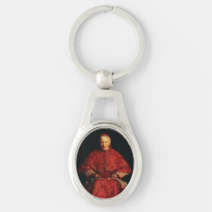 Sankt John Henry Newman engelsk teolog Ovalt Silverfärgad Nyckelring