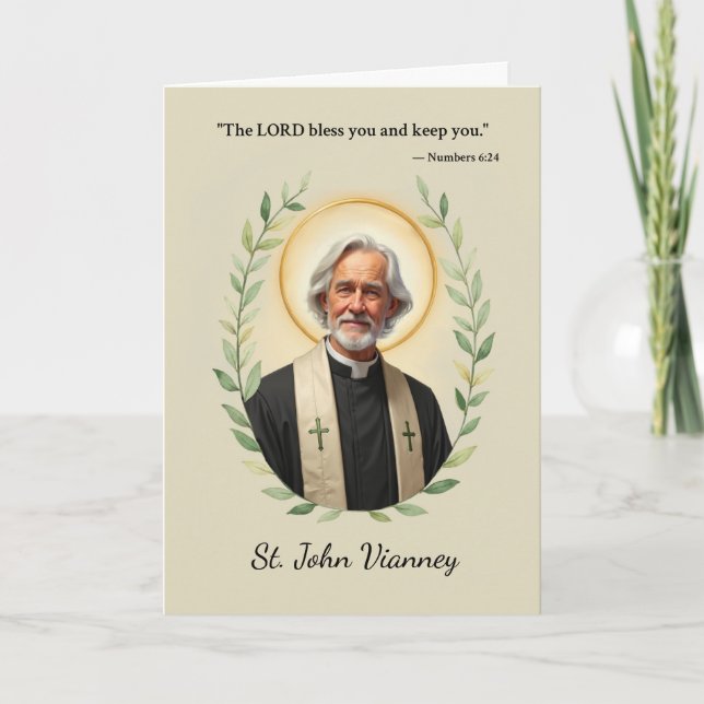Sankt John Vianney Guds fred och välsignelser Kort (Framsida)