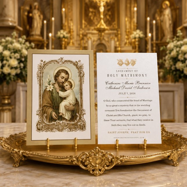 Sankt Josef Kristi Barn Katolska Bröllopsbön Visitkort (Skapare uppladdad)
