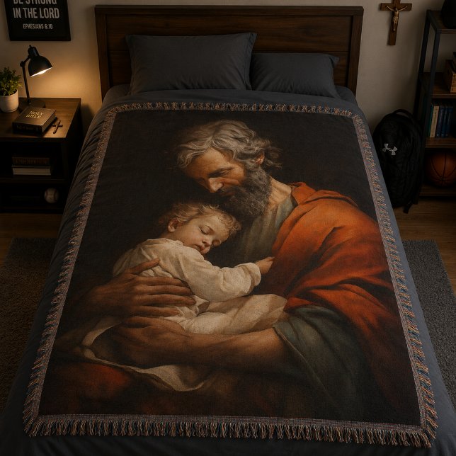 Sankt Josef och Jesusbarnet religiös katolsk Filt (Skapare uppladdad)