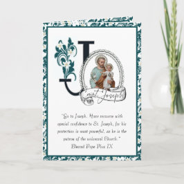 Sankt Josefs-dags firande Jesus religiös bönekort Kort