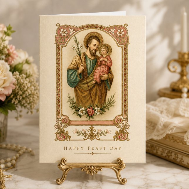 Sankt Josefs högtidsdag katolsk välsignelse Kort (Skapare uppladdad)