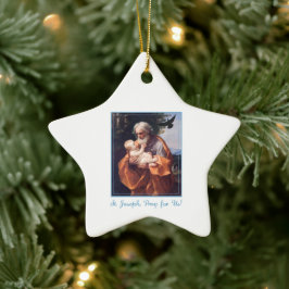 Sankt Josefs högtidsdag med Jesusbarnet Julgransprydnad Keramik