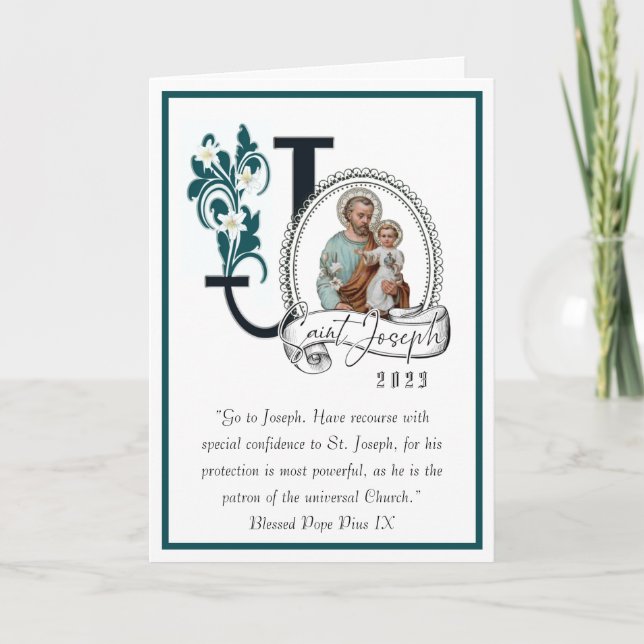 Sankt Josefsdagsfirande Jesus Kristus religiös bön Kort (Framsida)
