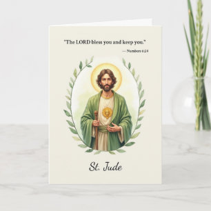 Sankt Judas Guds fred med skrift Kort
