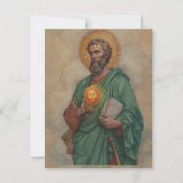 Sankt Judas hållande helig ikon och bok Julkort
