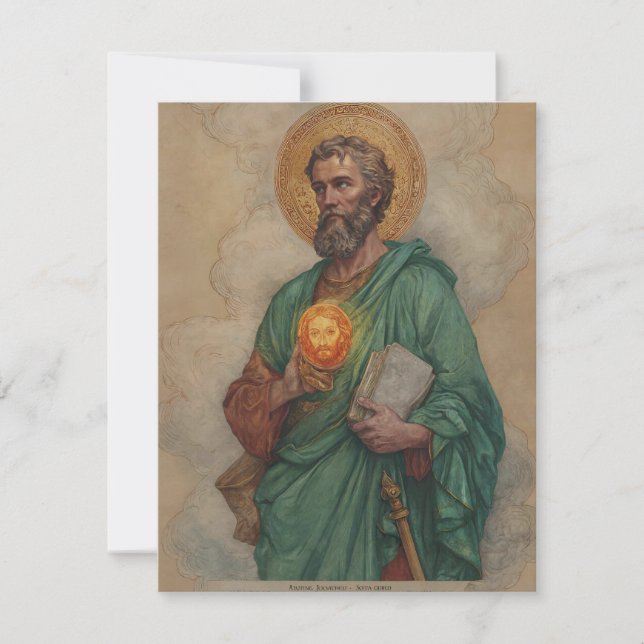Sankt Judas hållande helig ikon och bok Julkort (Framsida)