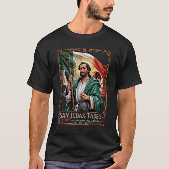 Sankt Judas Tadeus är de svåra fallens skyddshelgo T Shirt (Framsida)