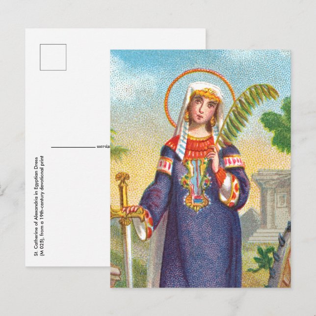 Sankt Katarina av Alexandria i egyptisk klädsel Po Vykort (Fram/baksida)
