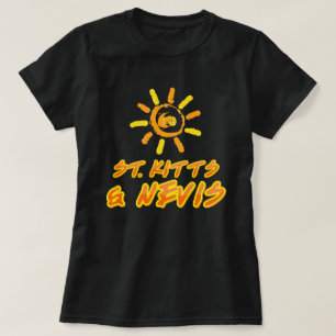 Sankt Kitts och Nevis klara gult och orange T Shirt