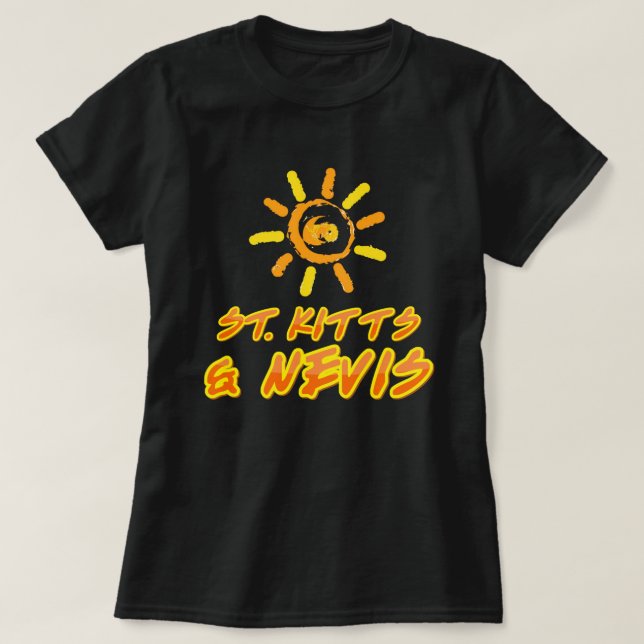 Sankt Kitts och Nevis klara gult och orange T Shirt (Design framsida)
