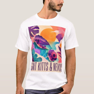 Sankt Kitts och Nevis samtida karibisk collage T Shirt