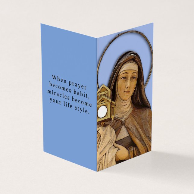Sankt Klara Assisi bönekort Kort (Utsida)