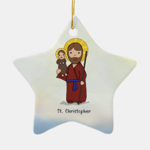 Sankt Kristoffers festdag helgon Julgransprydnad Keramik