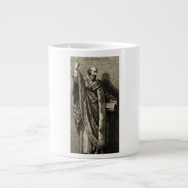 Sankt Kyrillos av Jerusalem Helig Grafisk Konst Jumbo Mugg (Framsidan)