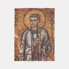 Sankt Laurentius Ortodox mosaikkonsttryck Fleecefilt