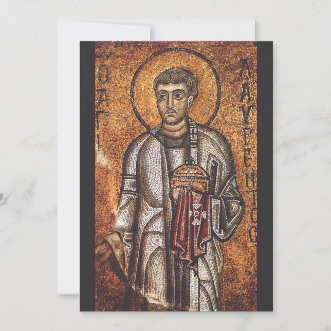 Sankt Laurentius Ortodox mosaikkonsttryck Tack Kort (Framsida)