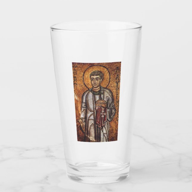Sankt Laurentius Ortodoxt mosaikkonsttryck Glaskopp (Framsida)
