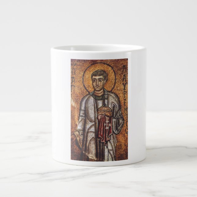 Sankt Laurentius Ortodoxt mosaikkonsttryck Jumbo Mugg (Framsidan)