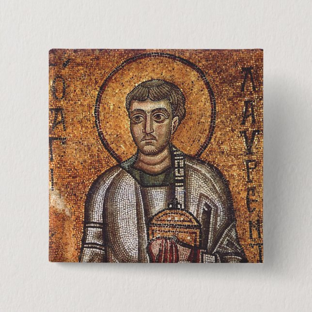 Sankt Laurentius Ortodoxt mosaikkonsttryck Knapp (Framsida)
