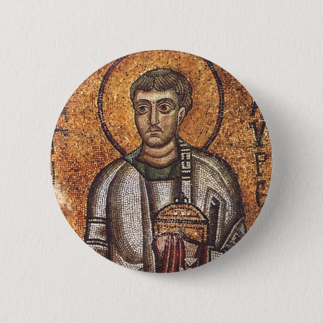 Sankt Laurentius Ortodoxt mosaikkonsttryck Knapp (Framsida)