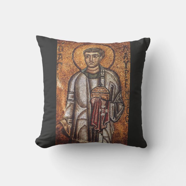 Sankt Laurentius Ortodoxt mosaikkonsttryck Kudde (Framsida)