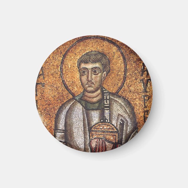 Sankt Laurentius Ortodoxt mosaikkonsttryck Magnet (Framsidan)