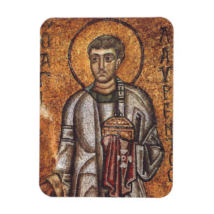 Sankt Laurentius Ortodoxt mosaikkonsttryck Magnet